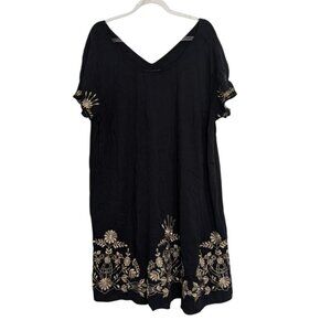 Torrid Insider Collection Embroidered Floral Dress Womens Size 2X Black Stretch